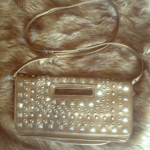 Handbags - Bronze Studded Crossbody or Clutch